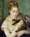 猫を飼う女性 ピエール・オーギュスト・ルノワール